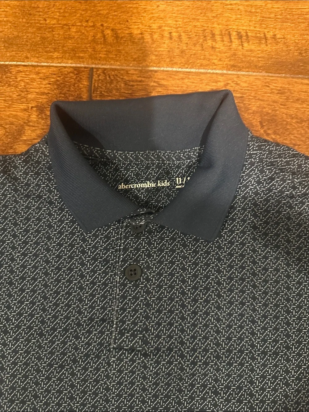 Abercrombie & Fitch Navy Patterned Polo Shirt